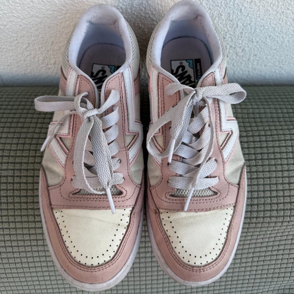Vans Women's Pink and White Sneakers